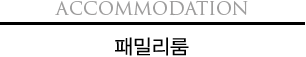 Accomodation 패밀리룸